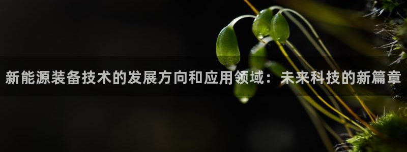 新宝gg注册平台：新能源装备技术的发展方